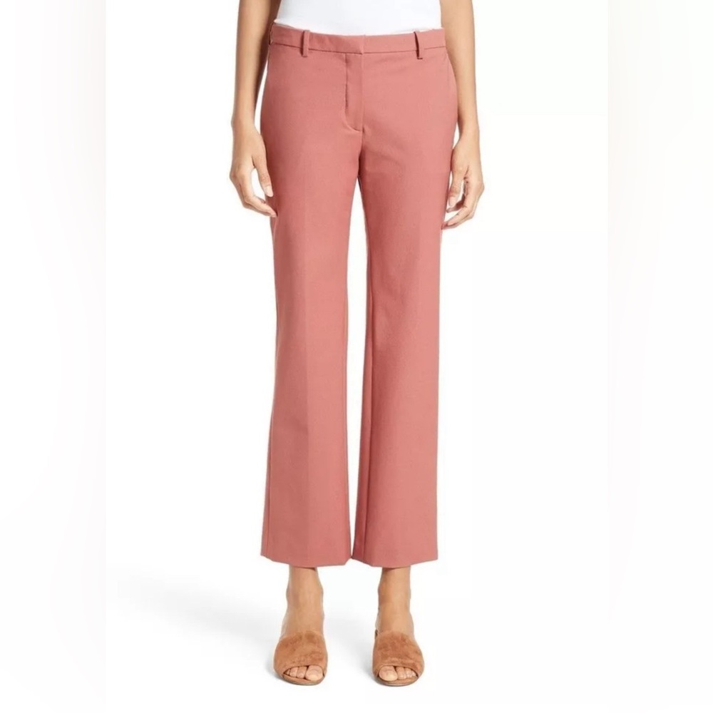 Theory Hartsdale Trouser Rose Pink Pocket Crop Pant Stretch Business Casual